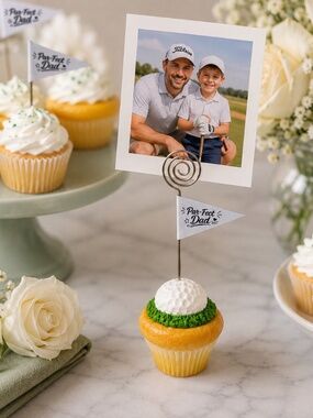 Par-Fect Dad Golf Cupcake Photo Holder | Father’s Day Golf Gift | Handmade Golf
